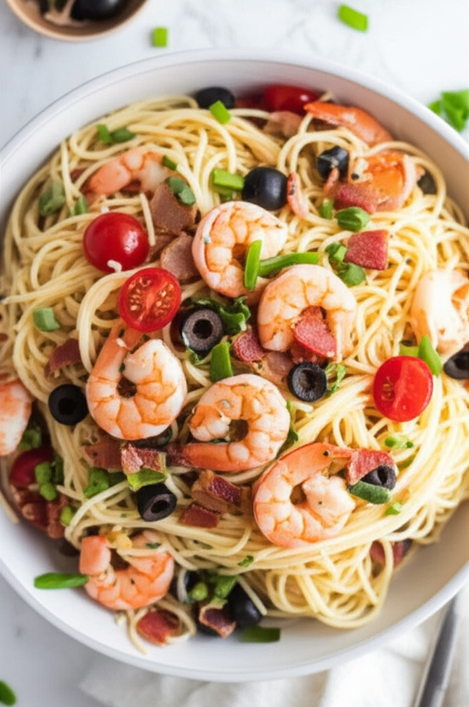 Angel Hair Pasta Shrimp Salad image