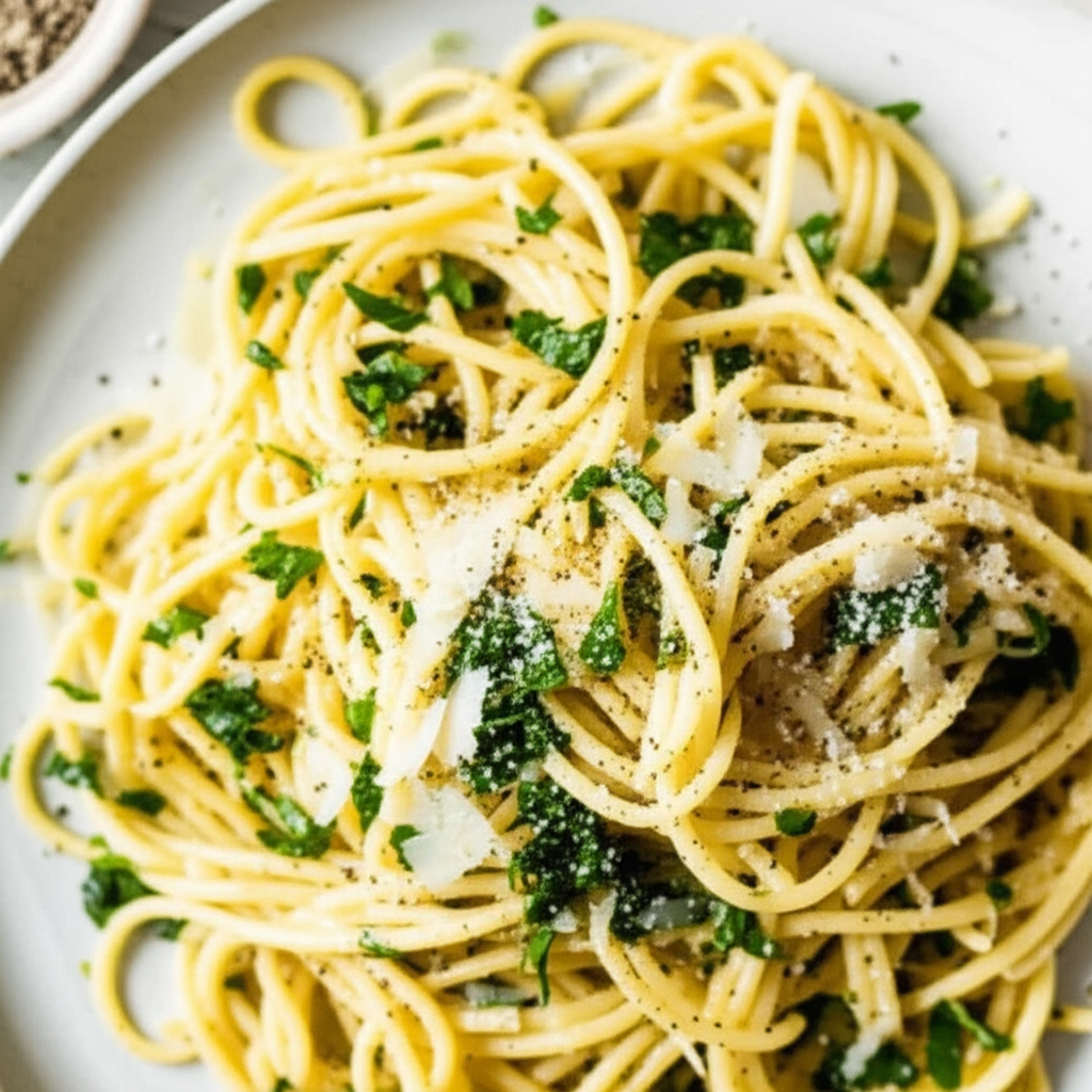 Angel Hair Pasta And Lemon Parsley Sauce image