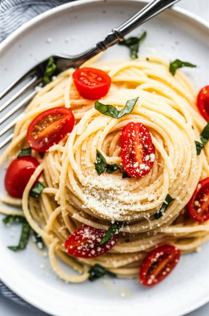 Angel Hair Pasta With Basil Tomatoes image