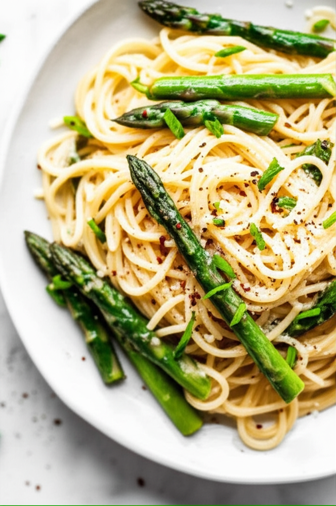 Angel Hair Pasta With Creamy Asparagus image