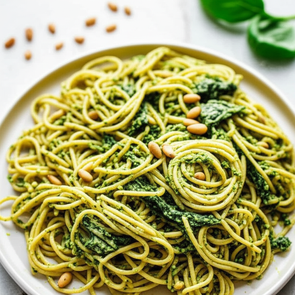 Angel Hair Pasta With Creamy Pesto image