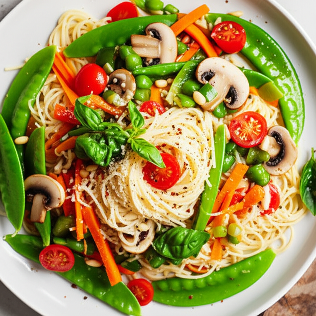 Angel Hair Pasta With Garden Vegetables image