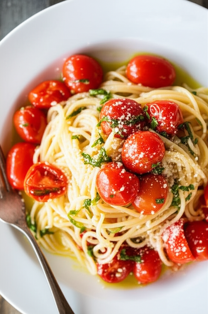 Angel Hair With Cherry Tomatoes And Basil image