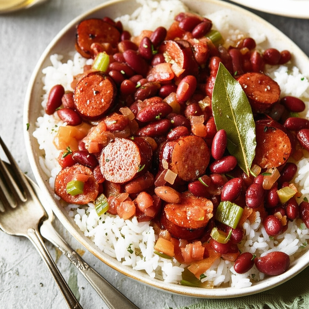 The Gumbo Pages Traditional Red Beans And Rice image