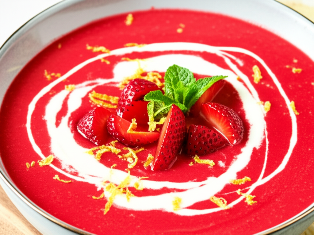Cold Summer Strawberry Soup image