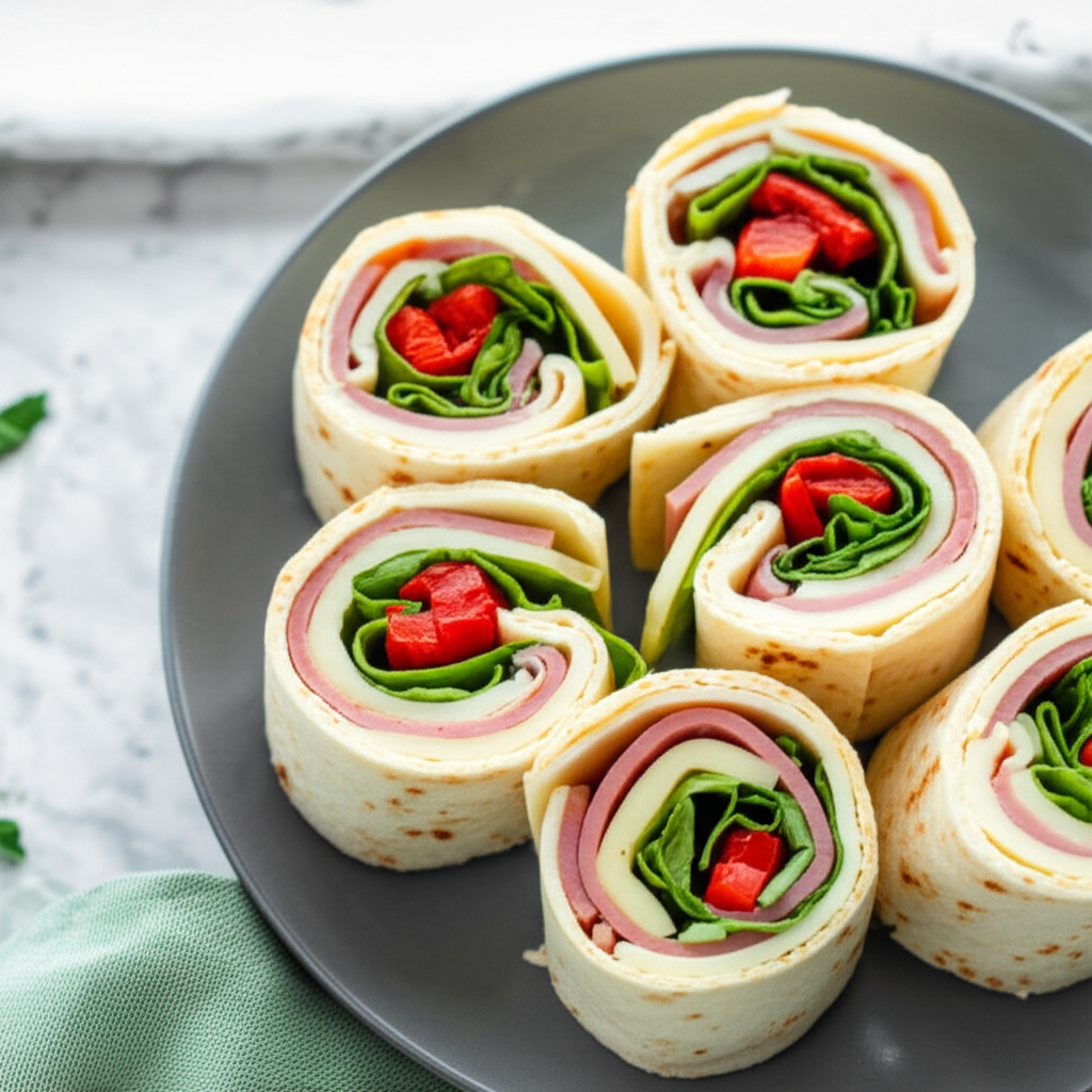 Antipasto Wraps With Roasted Red Peppers image