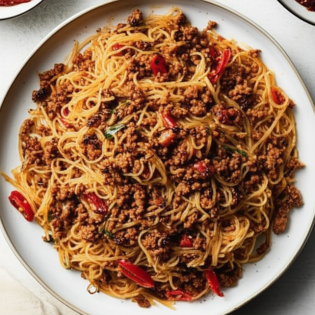 Ants Creeping On The Trees Vermicelli Minced Pork Or Beef image