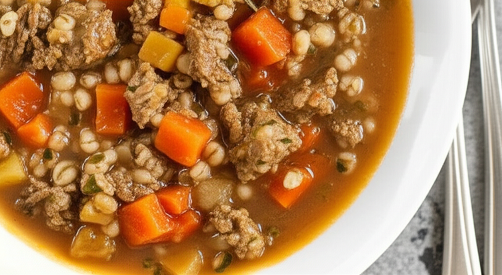 Denny S Vegetable Beef Barley Soup image