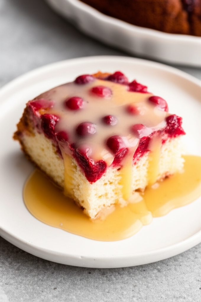 Cranberry Cake With Hot Butter Sauce image