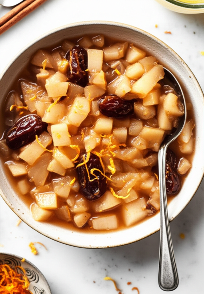 Apple Pear Compote With Dates For 1 image