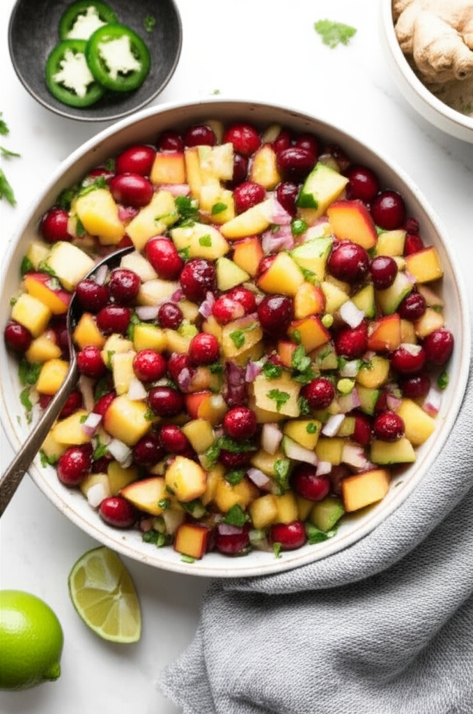 Cranberry Peach Salsa Holiday Salsa image