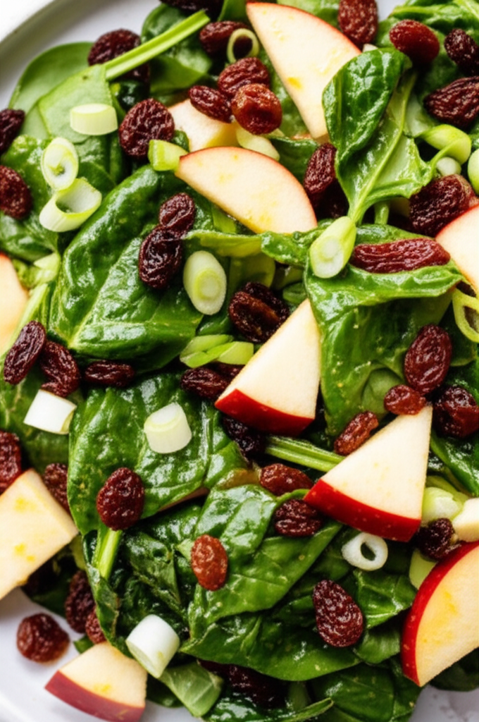 Apple Mixed W Fress Spinach Middle Eastern Salad image