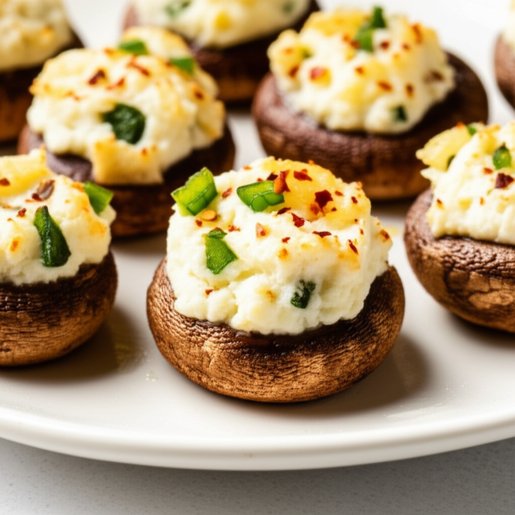 Lite Stuffed Mushrooms image