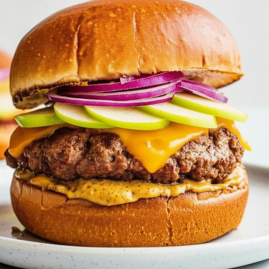 Apple And Cheddar Burgers image