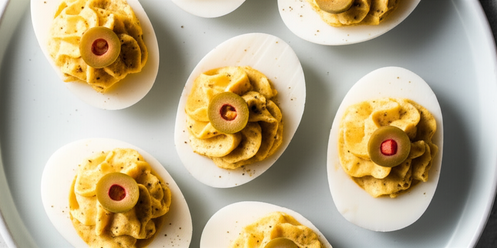 Cream Cheese And Olive Deviled Eggs image