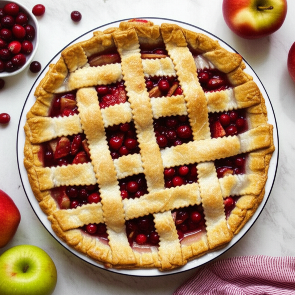Apple And Cranberry Pie image