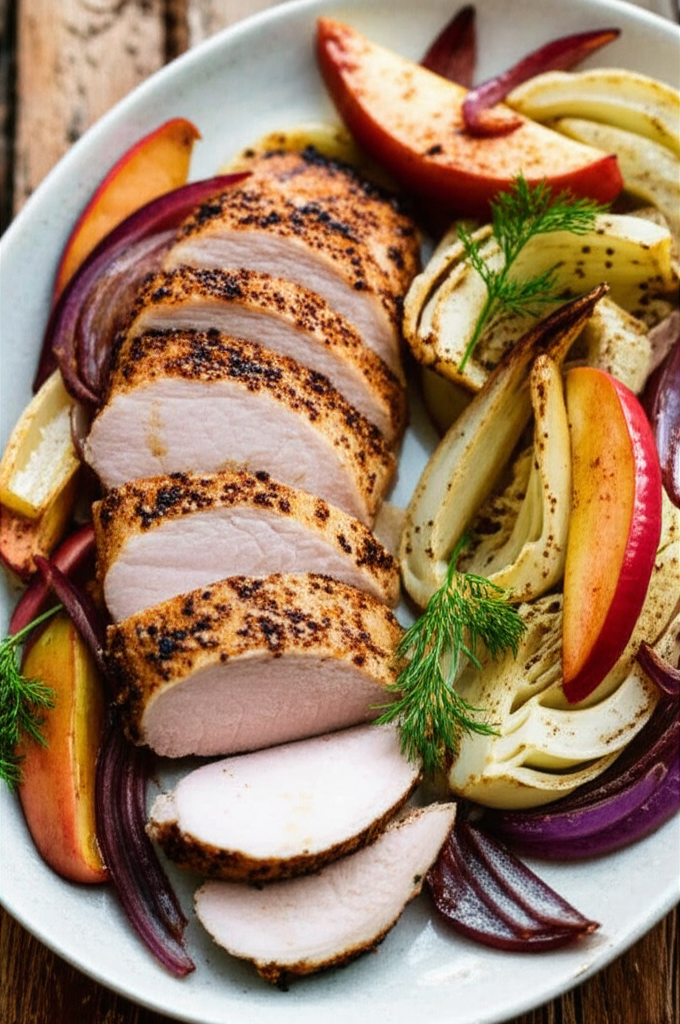 Apple And Fennel Roasted Pork Tenderloin image