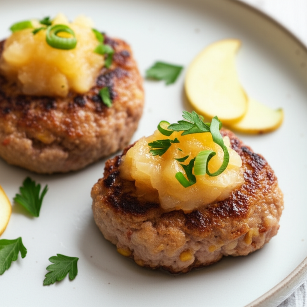 Apple And Ginger Pork Burgers Reduced Fat image
