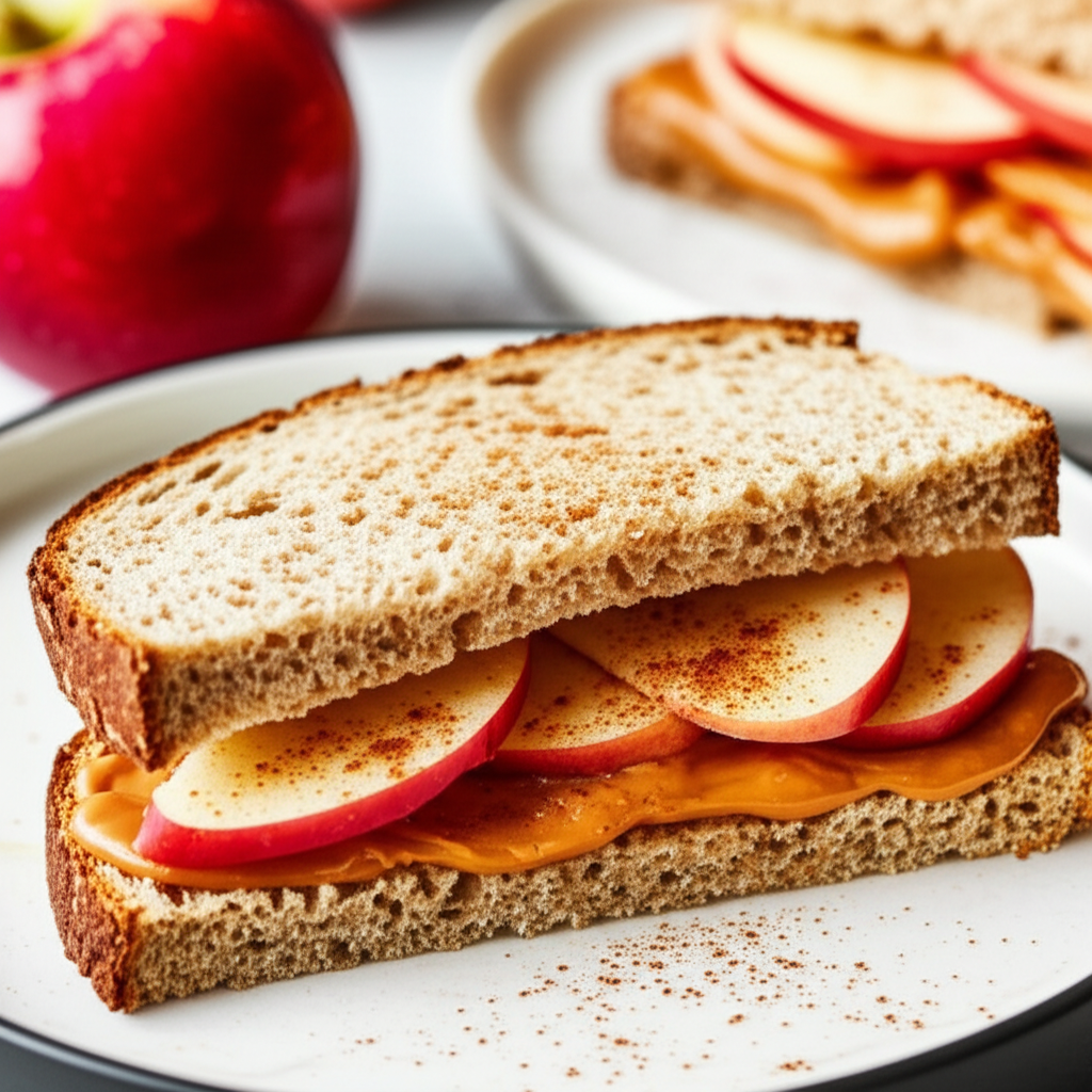 Apple And Peanut Butter Sandwich image