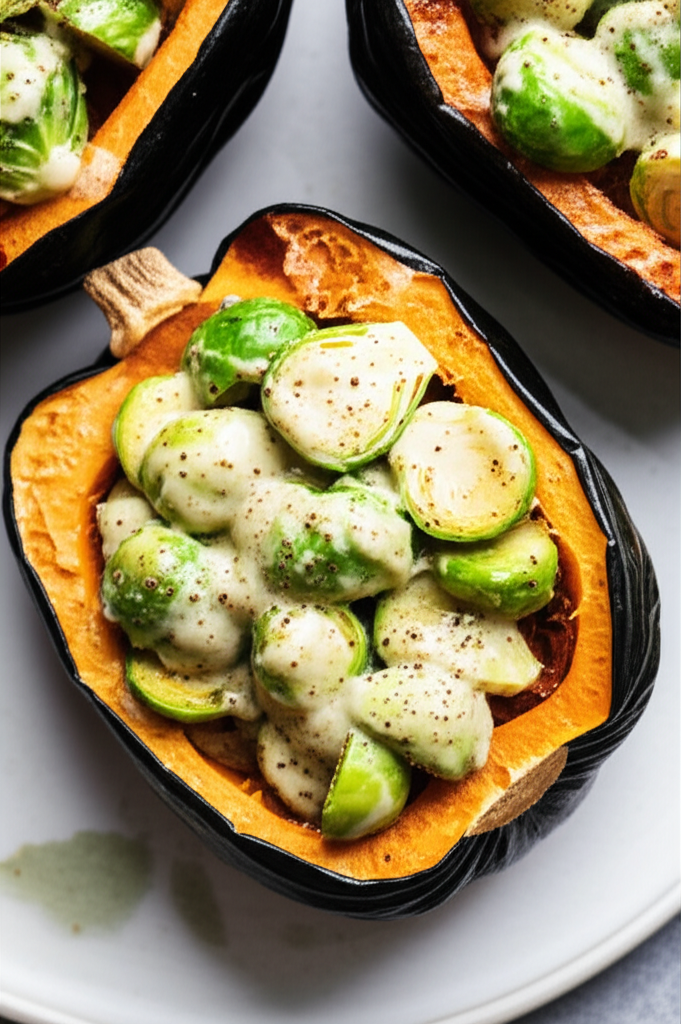 Creamed Brussels Sprouts In Acorn Squash image