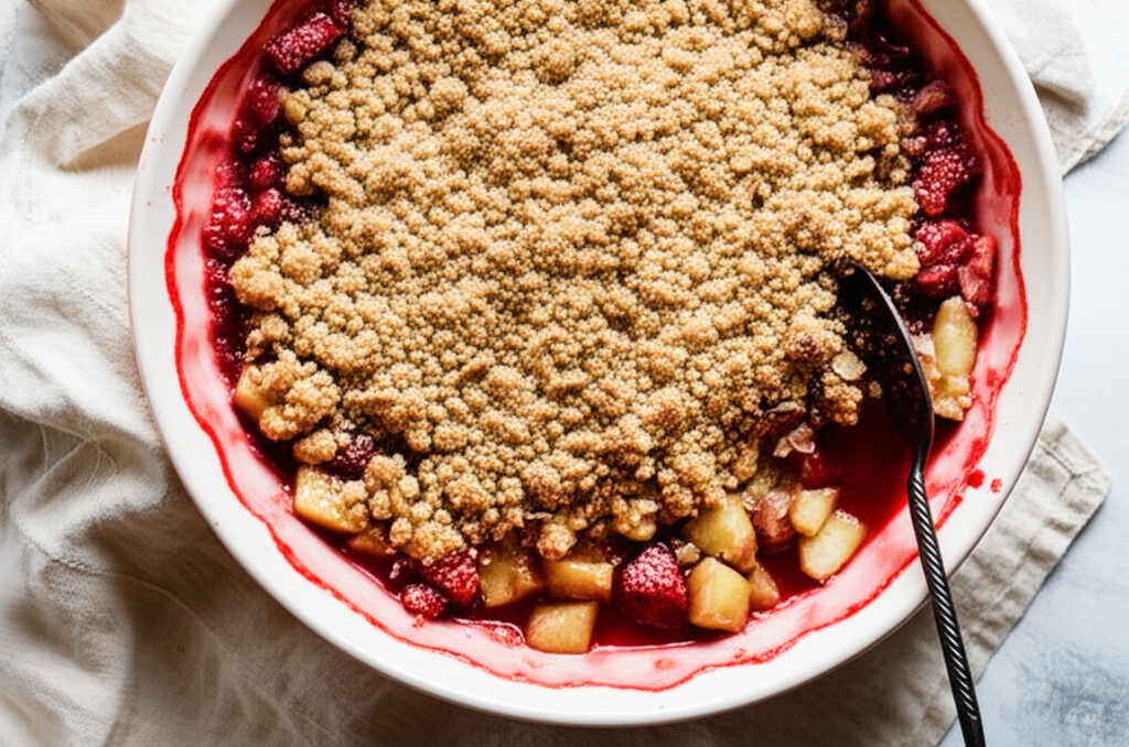 Apple And Raspberry Crumble Crisp image