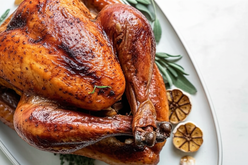 Apple And Tea Brine Injected Rubbed And Deep Fried Turkey image
