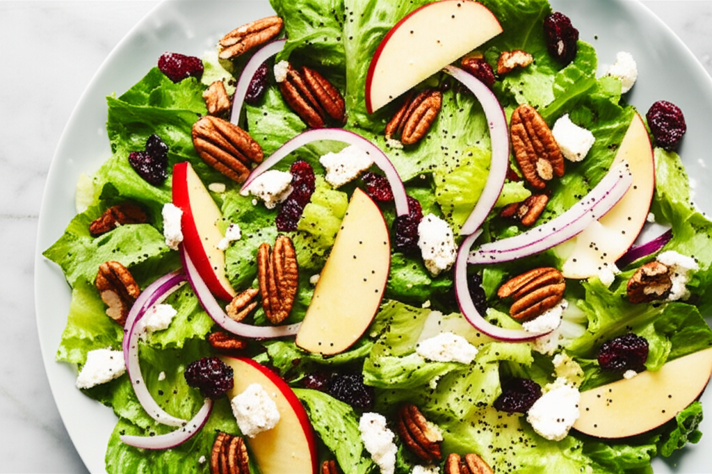 Apple And Toasted Pecan Salad With Honey Poppy Seed Dressing image