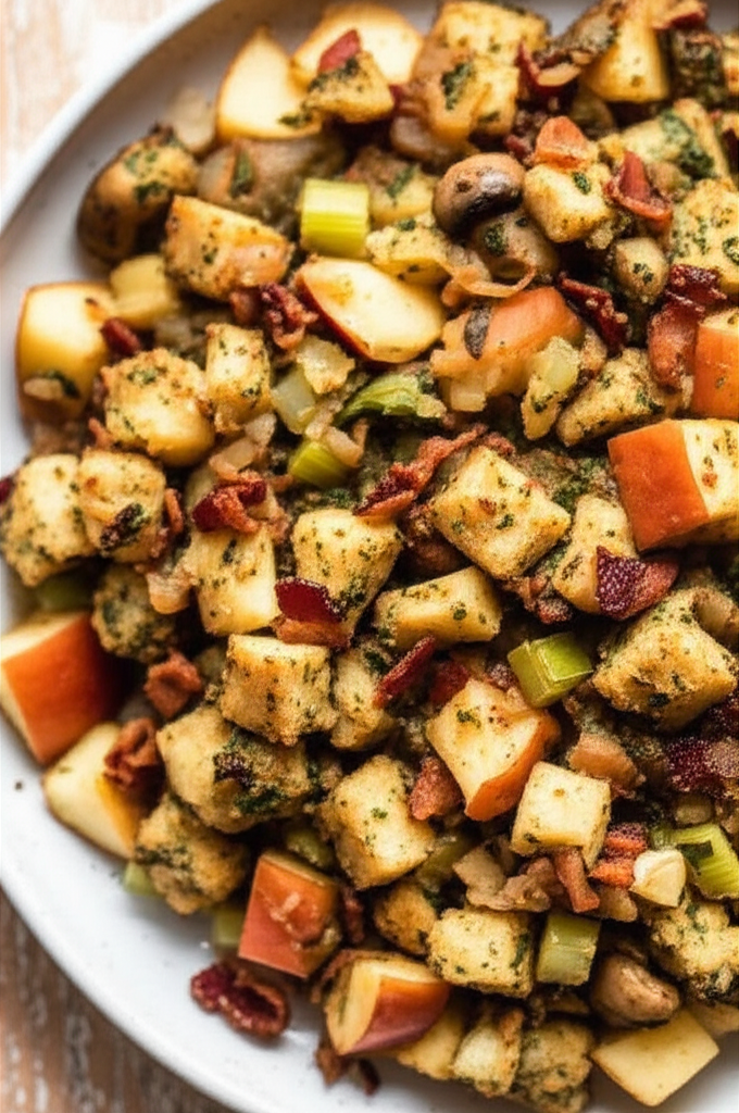 Apple Bacon Thanksgiving Dressing Or Stuffing F image