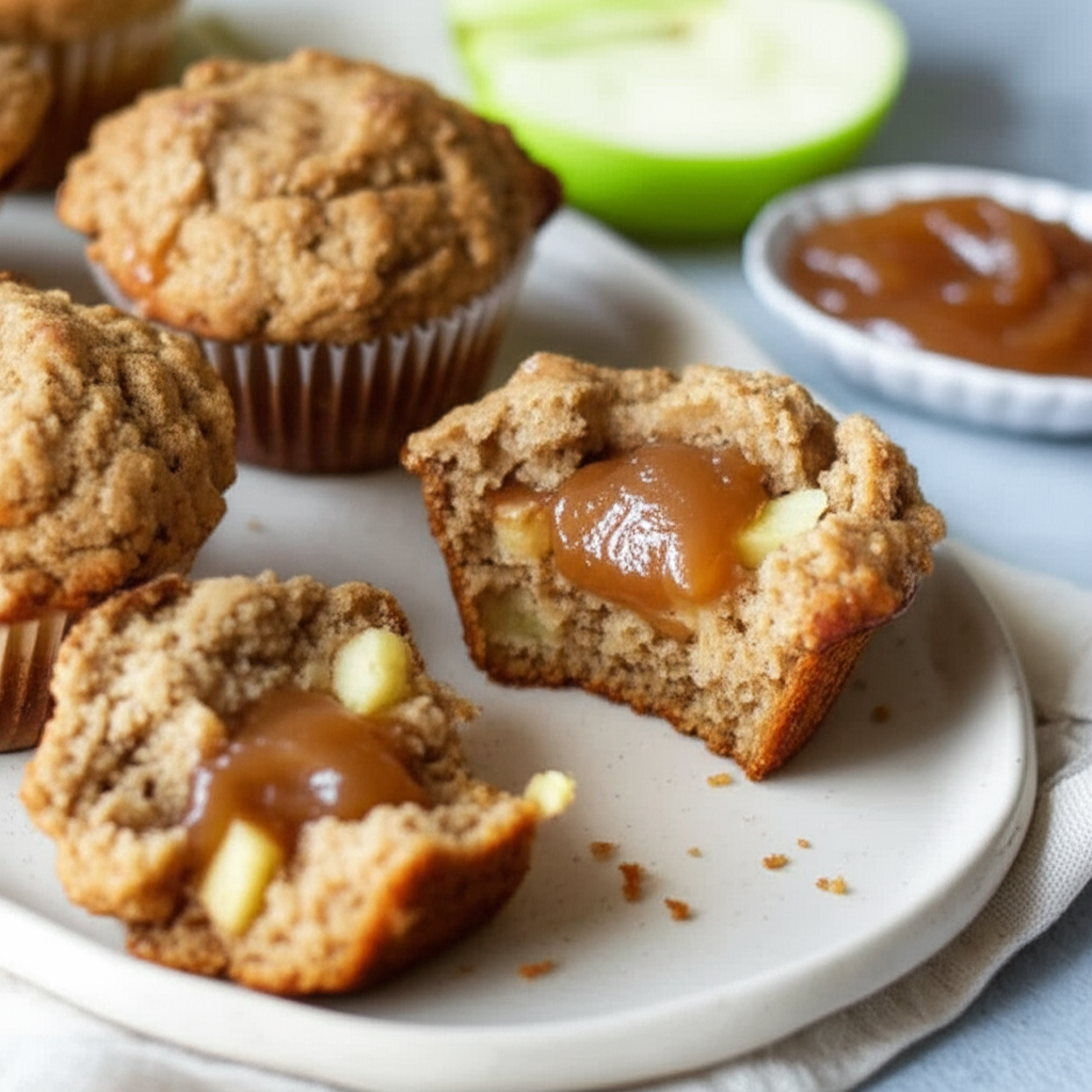 Apple Bran Muffins With Apple Butter image