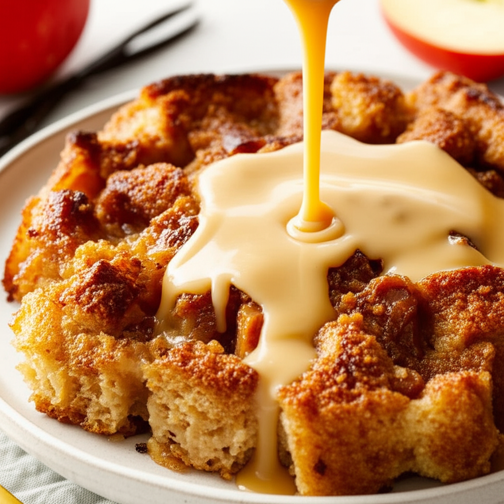 Apple Bread Pudding With Calvados Sauce image