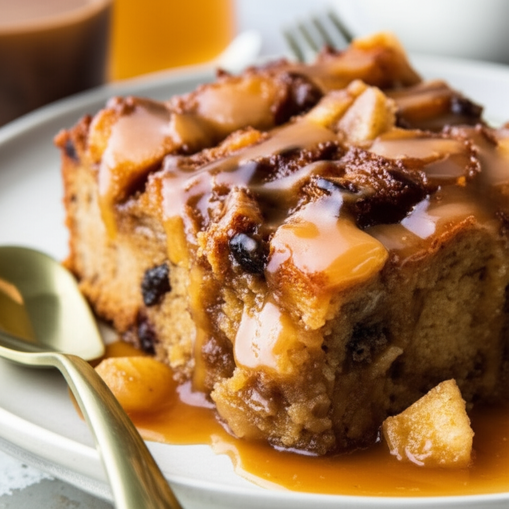 Apple Bread Pudding With Hard Cider Sauce image