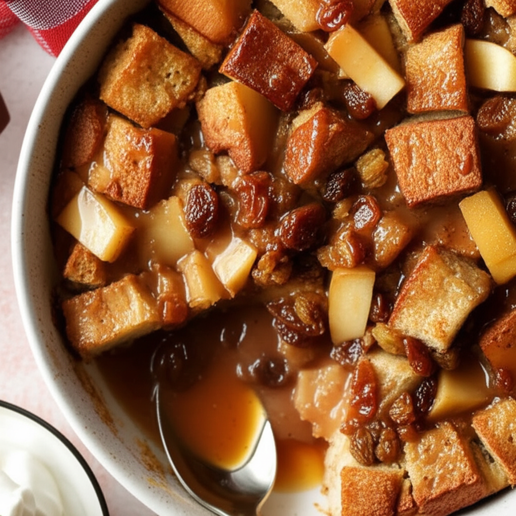 Apple Bread Pudding With Maple Rum Sauce image