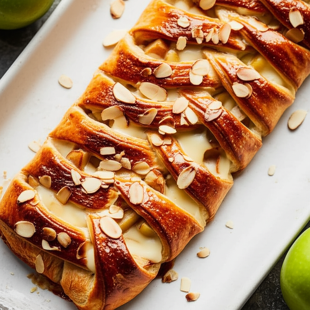 Apple Brie Braid With Almonds image