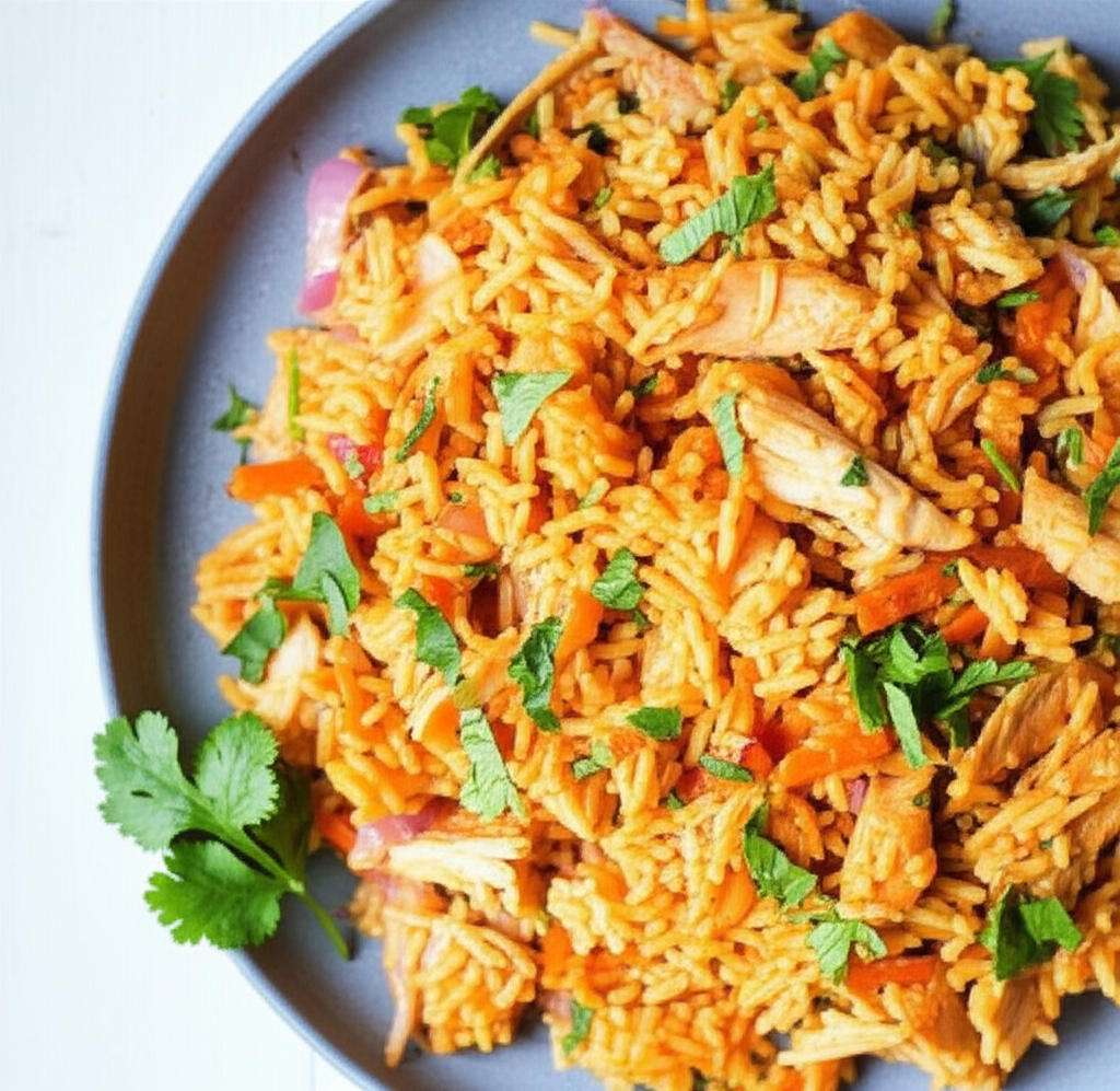 Leftover Turkey Biryani With Red Onion And Cilantro image