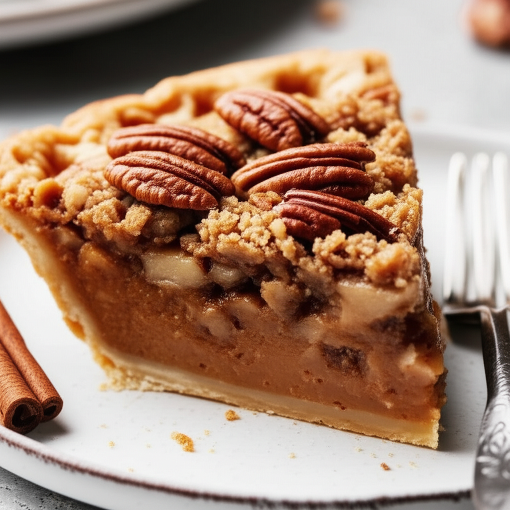Apple Butter Pumpkin Pecan Streusel Pie image