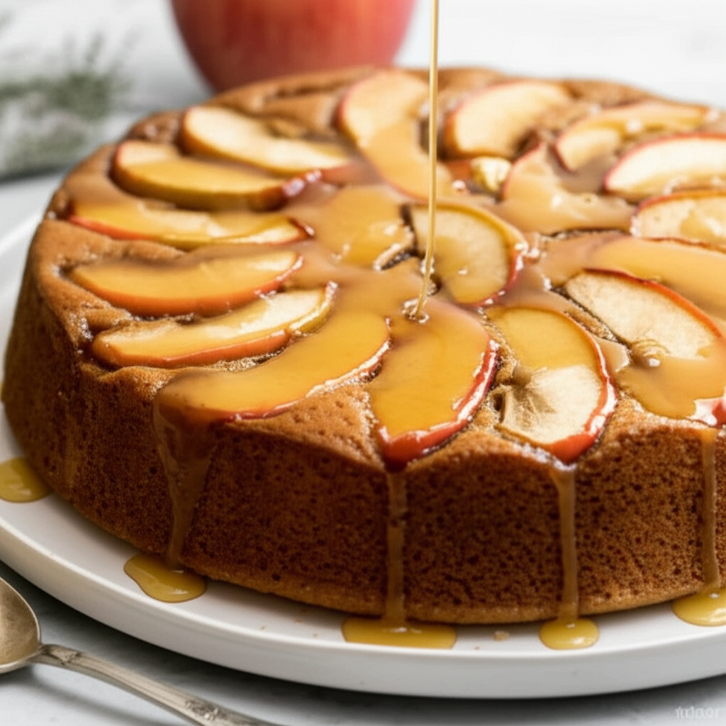 Apple Cake With Warm Honey Sauce image