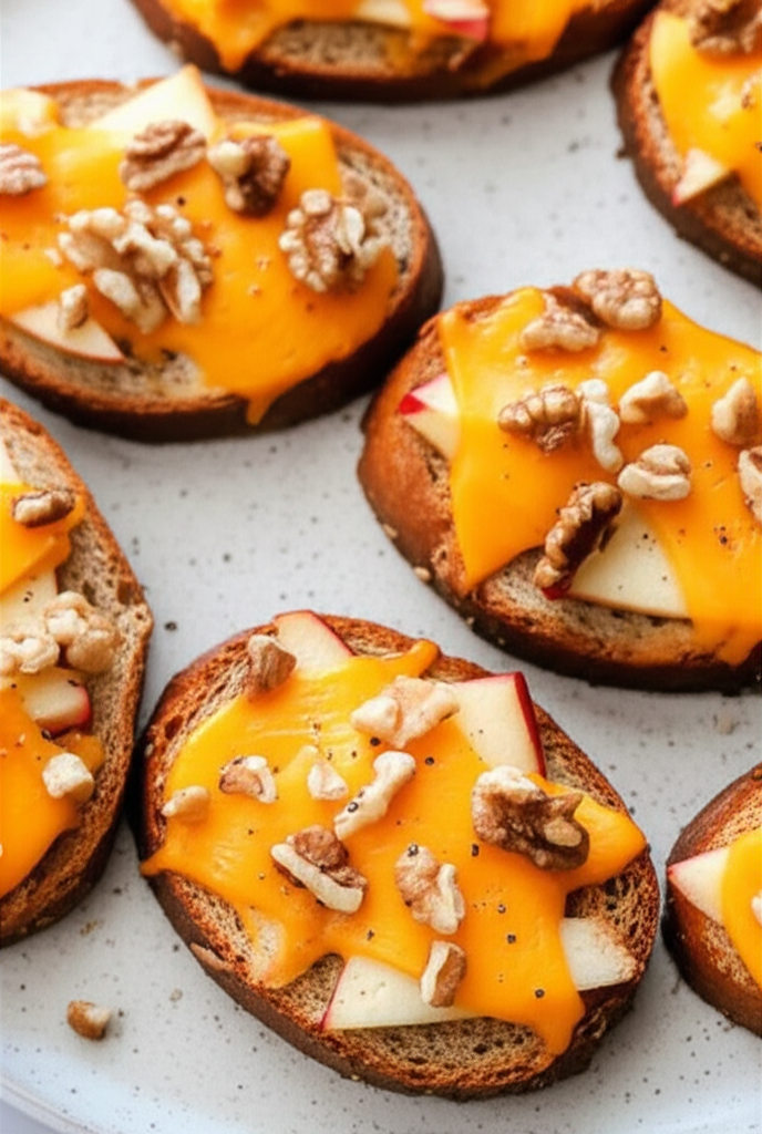 Apple Cheddar Walnut Toasts image