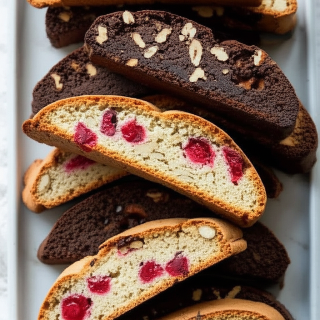 Chocolate Cherry Pecan Biscotti image