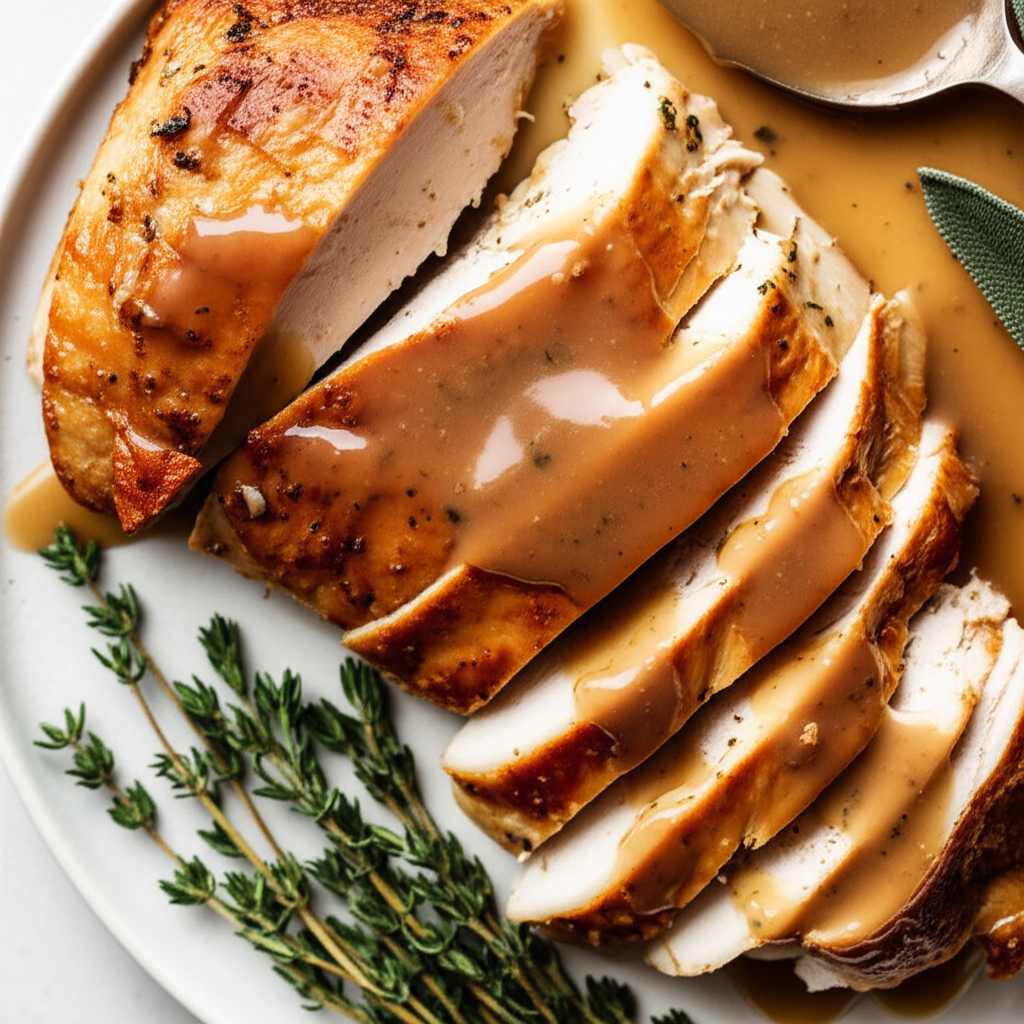 Apple Cider Brined Turkey With Savory Herb Gravy image