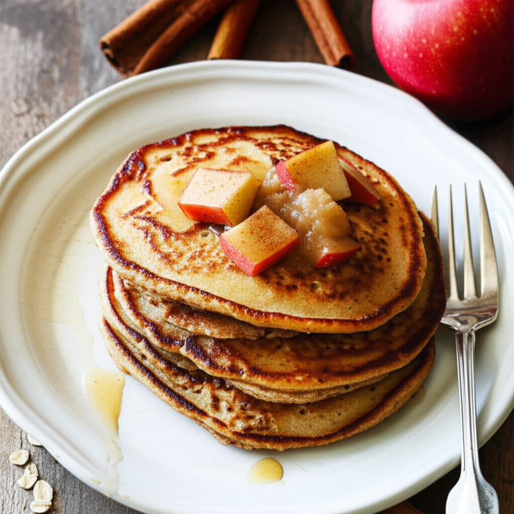 Apple Cinnamon Cornmeal Pancakes image
