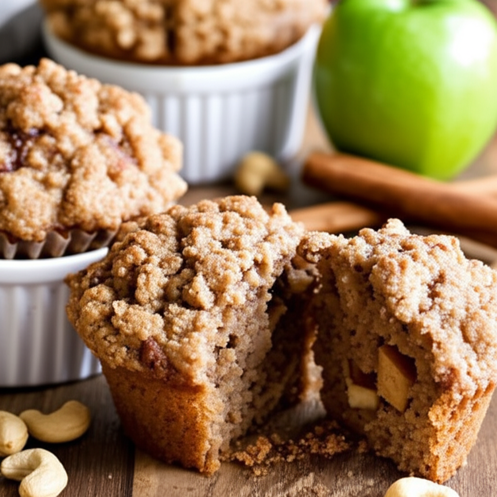 Apple Cinnamon Muffins With Crumble Topping Gluten Free image