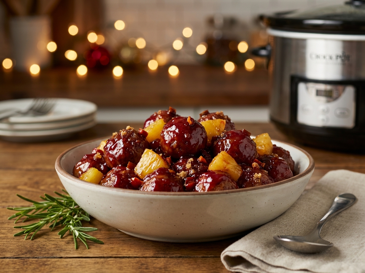 Crock Pot Frozen Meatballs Cranberry Chipotle image