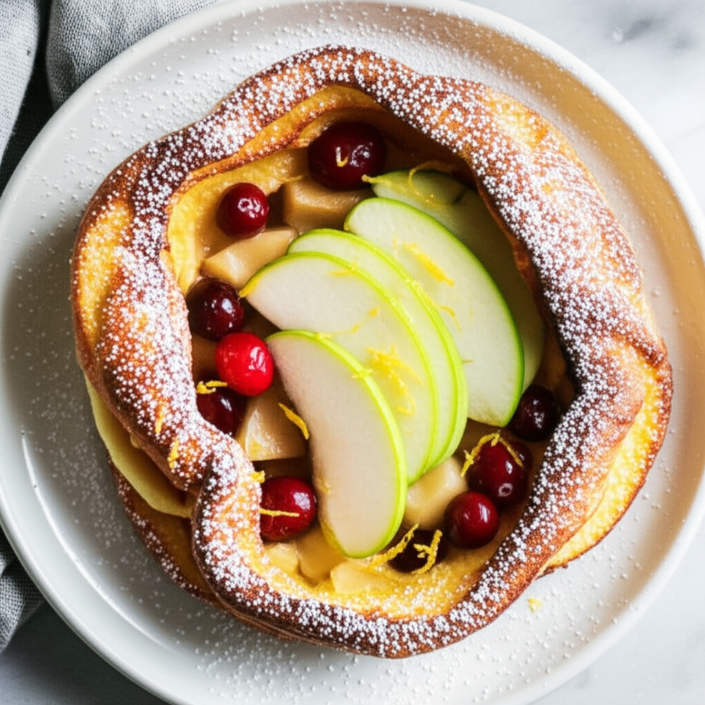 Apple Cranberry Puffed Pancakes image
