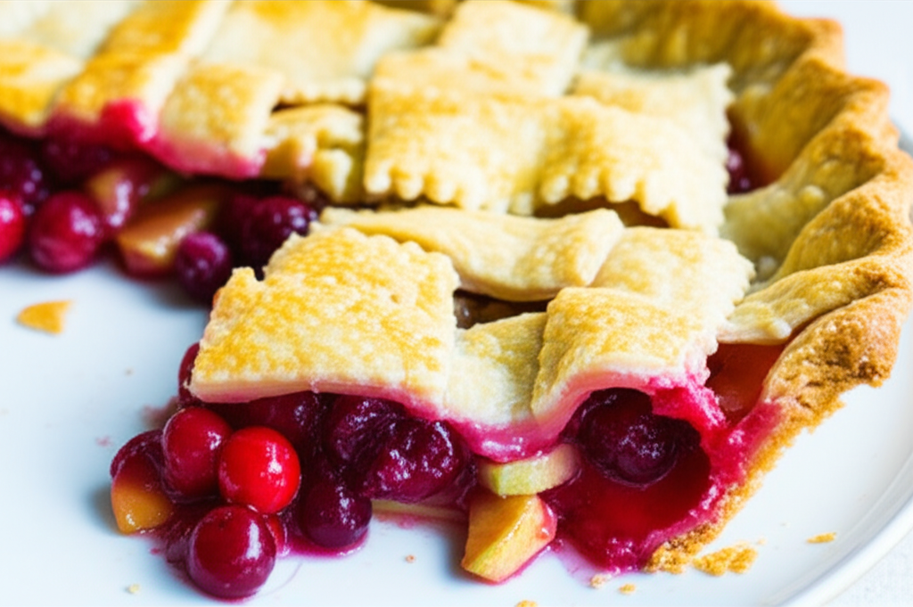Apple Cranberry Raspberry Pie image