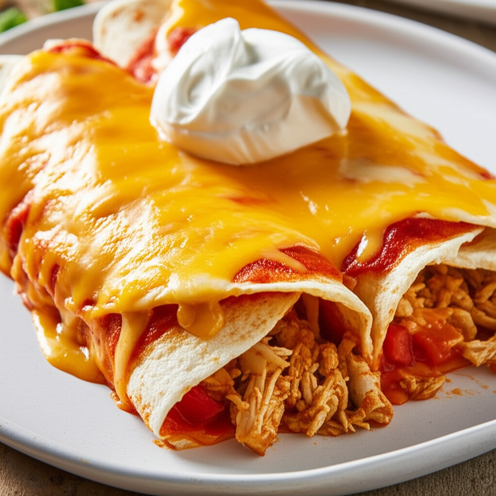 Crock Pot Shredded Chicken Enchiladas image