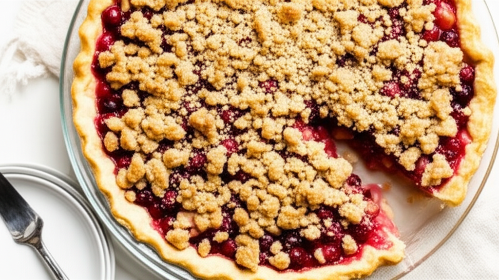 Apple Cranberry Streusel Custard Pie image