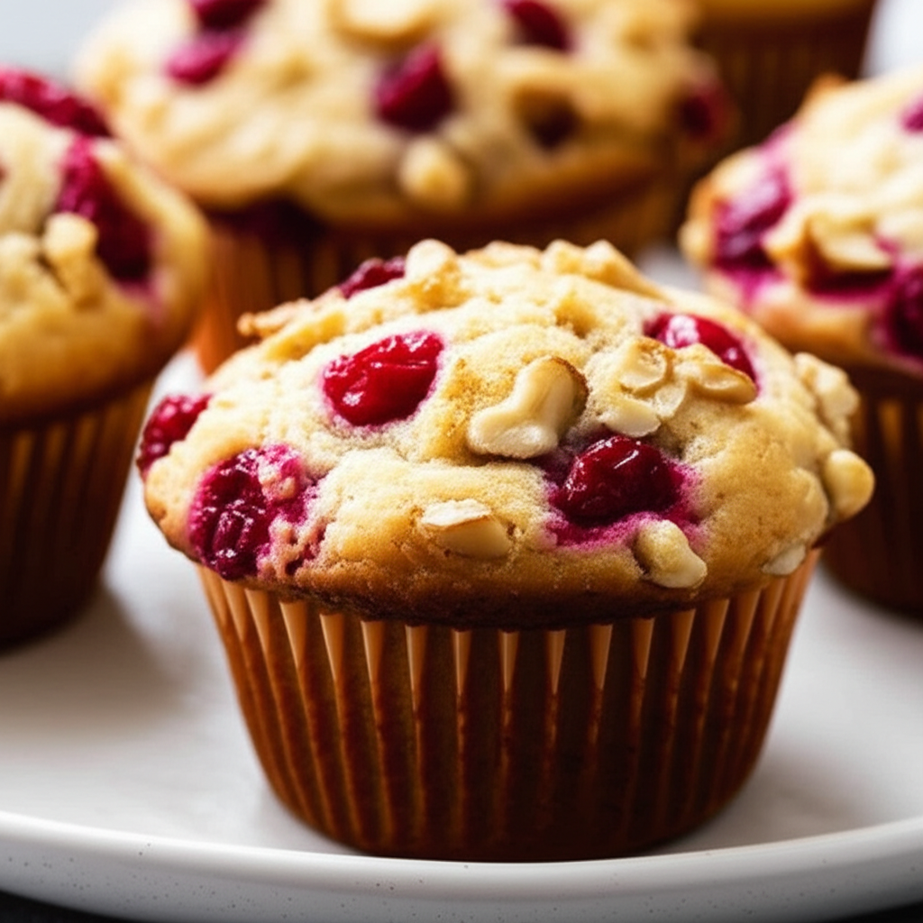 Apple Cranberry Walnut Muffins image