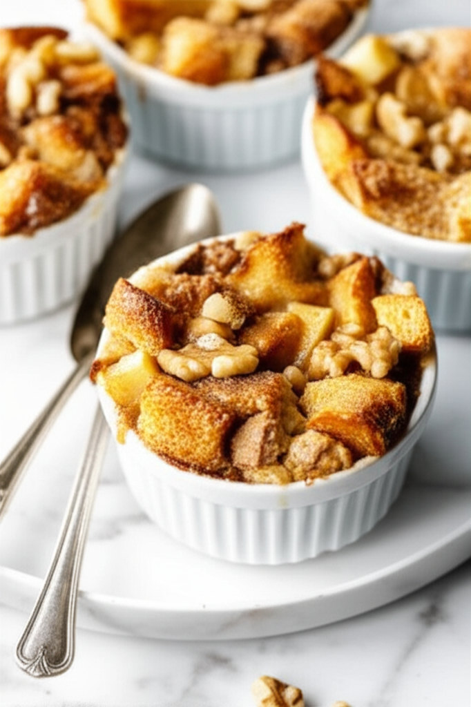 Apple Custard Bread Pudding Cups image