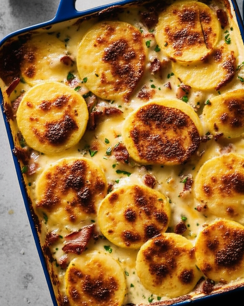 Potatoes With Garlic And Cheese Pommes De Terre A L Ail image