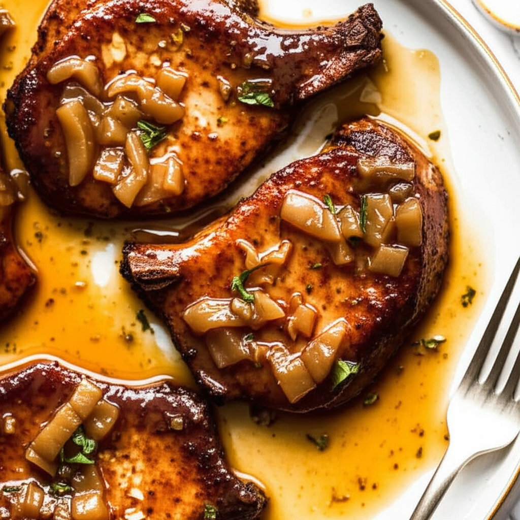 Apple Mustard Glazed Pork Chops image